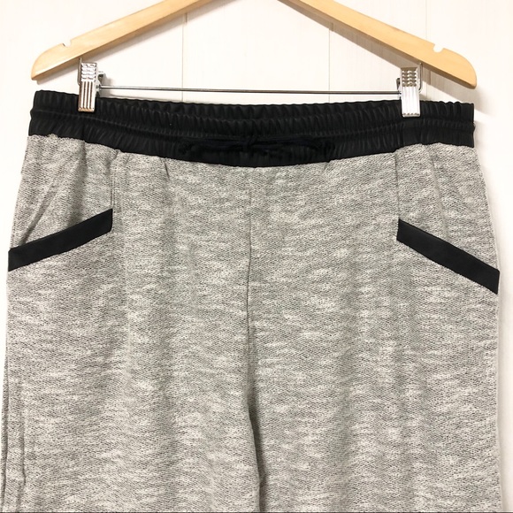 Vero Moda Grey Heather Sweatpants w Faux Leather - Picture 3 of 7